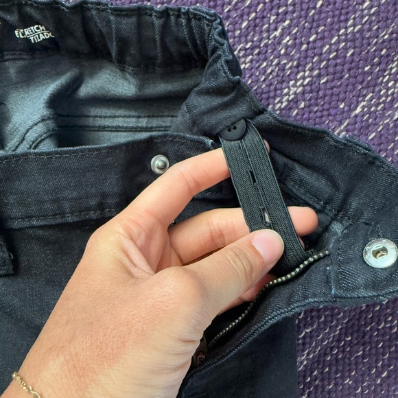 Chic super dark blueish black Ruched stacked Jeans - Picture 7 of 7